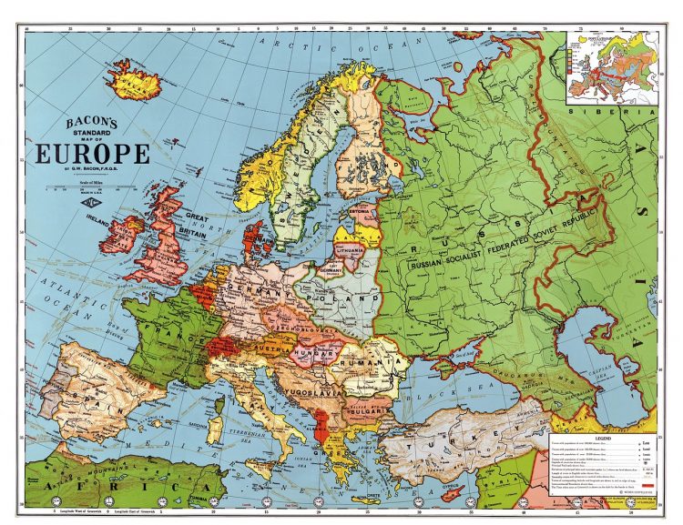 europe, map, country breakdown